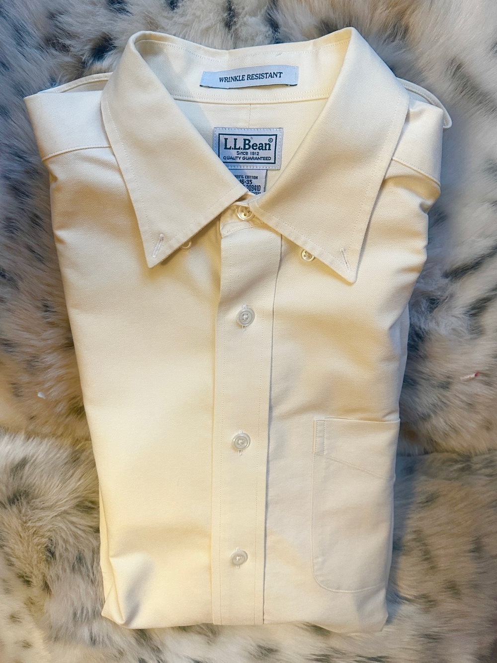 L.L. Bean Men's Dress Shirt in Soft Yellow